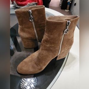 Tan Brown Suede The Wishbone Collection Boots With Heels